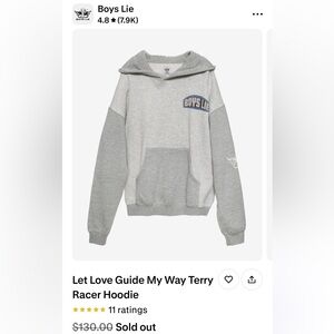 Boys Lie “Let love guide my way” Terry Racer Hoodie